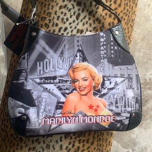 Marilyn Monroe Hollywood Black and Silver Handbag
